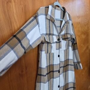 Plaid Long Sleeve Shirt Dress